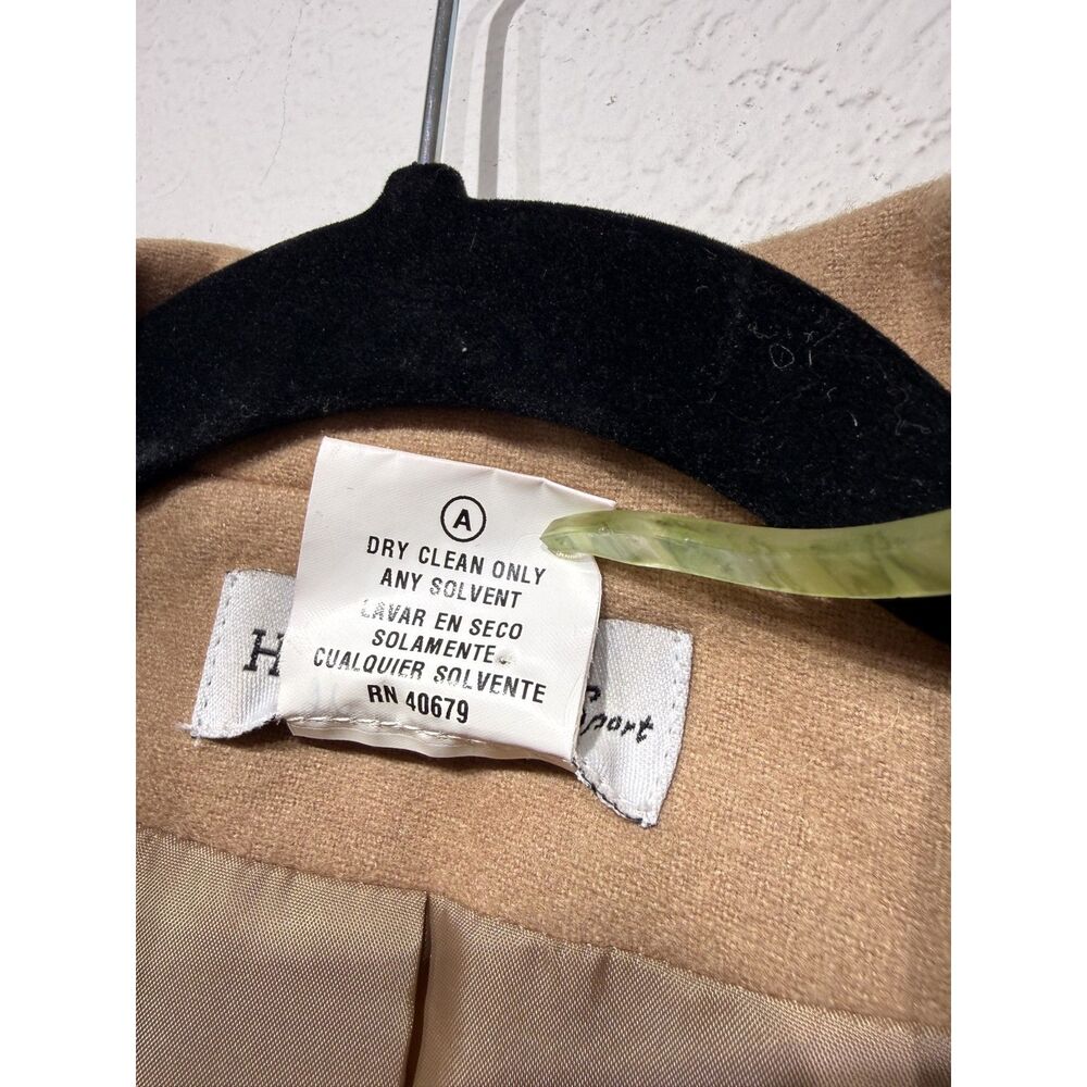Wool Blend Blazer Women 6 Vintage Y2K Harvé Benard Camel Coat - Picture 4 of 7